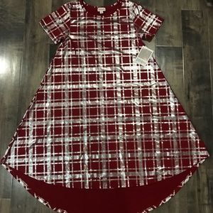 LuLaRoe Elegant Deep Red Plaid Carly